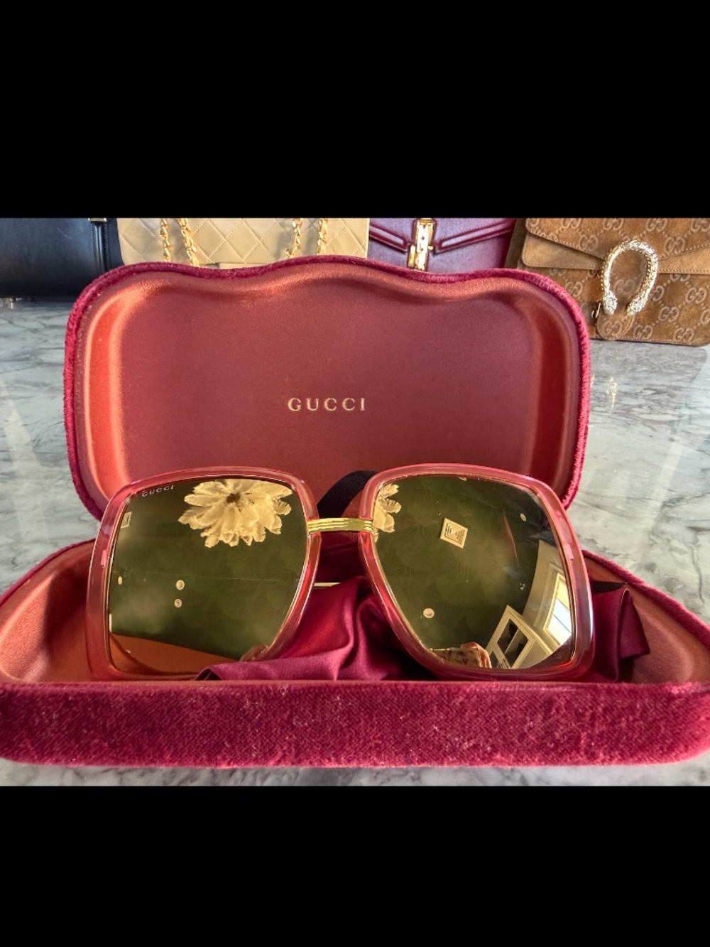 Authentic Gucci Pink Oversized Sunglasses - Picture 6 of 6